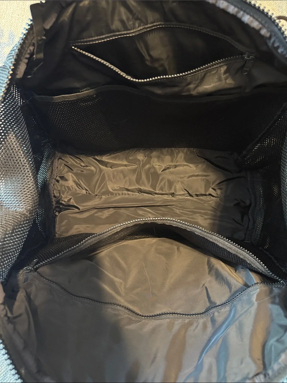 Dagne Dover Black Mesh Duffel with Detachable Strap